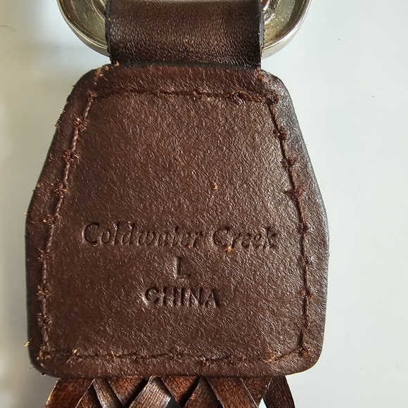 Coldwater Creek Leather Weave Drop Waist Hung Belt - Picture 5 of 7